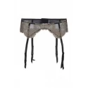 Lace Suspender Belt - Black / Gold