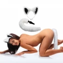 White Fox Tail and Ears Set