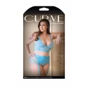Keira Criss Cross 3-Piece Garter Belt Set - Electric Blue