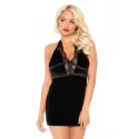 Velvet backless halter dress