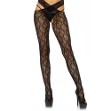 floral crotchless wrap tights