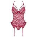 Bielizna-Ivetta gorset i stringi czerwony S/M