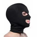 Spandex hood with eye and mouth holes