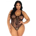 Floral lace thong teddy +