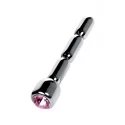 Silver urethral plug TOYFA Metal with pink gem