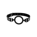 Silicone ring gag - with leather straps