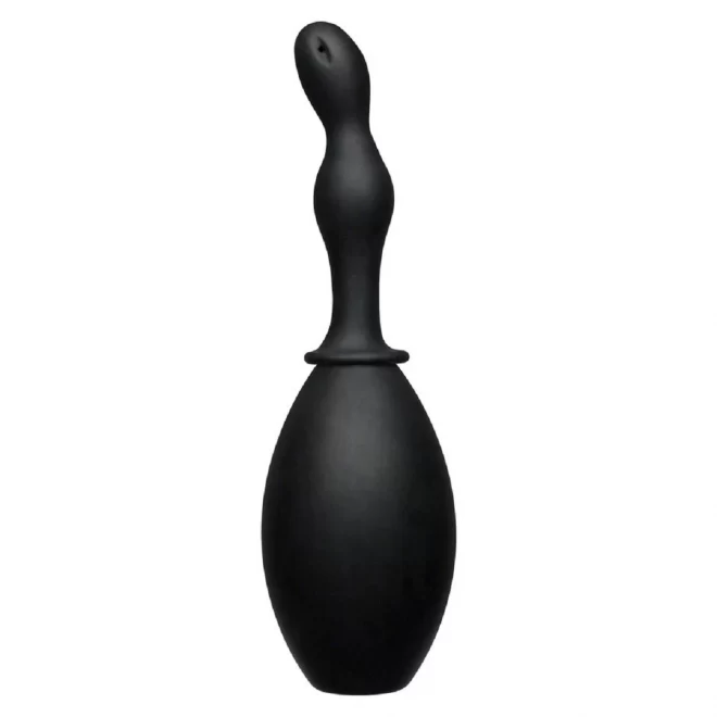 Flow flush silicone anal douche & accessory - black