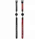 Leather and silicone ball gag - black | red