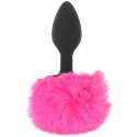 Happy rabbit bunny tail butt plug black small