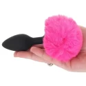 Happy rabbit bunny tail butt plug black small