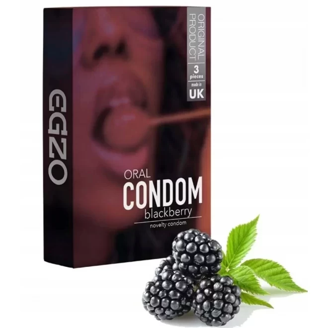 Prezerwatywy EGZO Oral condom BLACKBERRY 3pc
