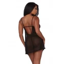 Stretch mesh chemise & robe set