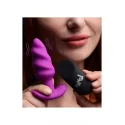 21x vibrating silicone swirl butt plug with remotel