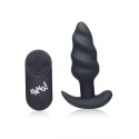 21x vibrating silicone swirl butt plug with remotel