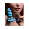 21x vibrating silicone swirl butt plug with remotel