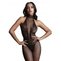 Fishnet and lace bodystocking