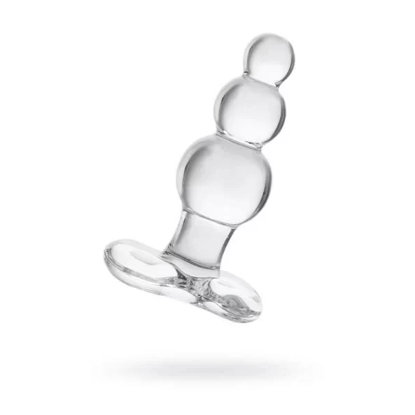 Anal plug, transparent, glass, 10,5 cm