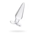 Anal plug, transparent, glass, 11,5 cm