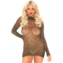 Lurex sleeved fishnet dress