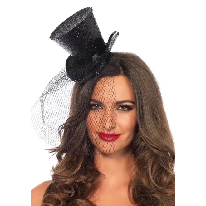 Mały cylinder z welonem Mini Top Hat With Veil