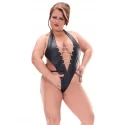 Skórzane body ozdobione łańcuszkami (3 kolory)