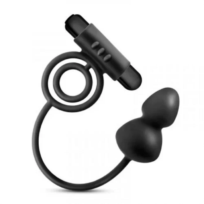 Korek analny z ringiem Anal Plug with Vibrating Cockring