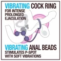 Anal Adventures Platinum - Anal Beads with Vibrating Cockring