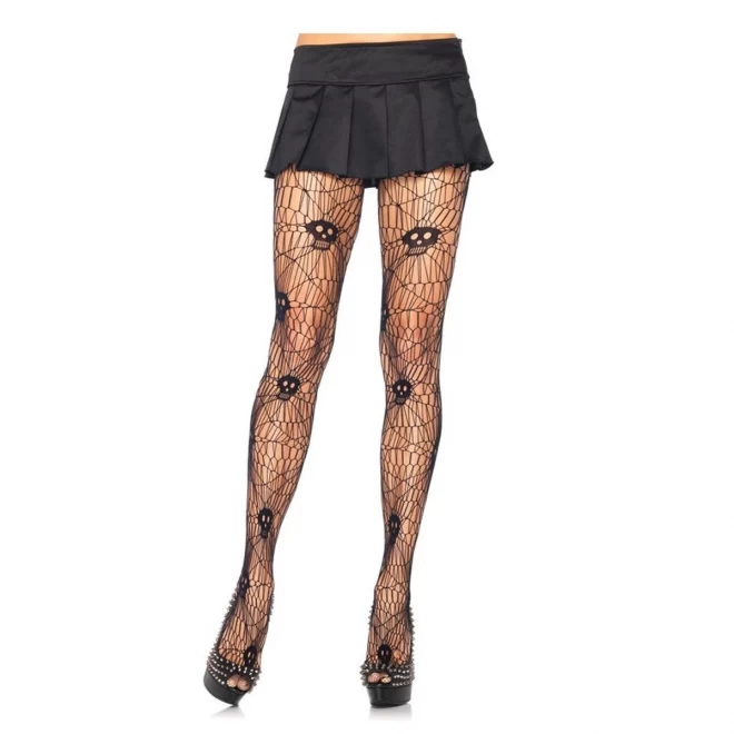 Skull Web Net Pantyhose O/S