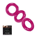 [tpr] willy cock ring 3-pack - hot pink