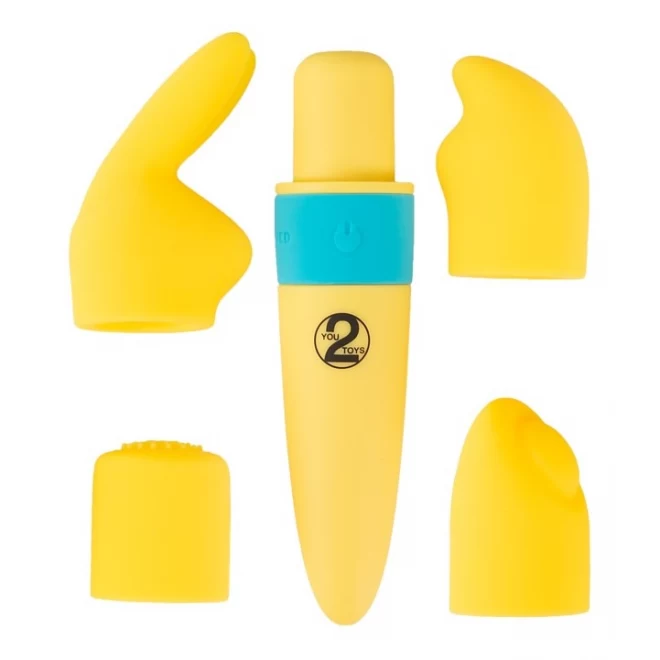 Mini wibrator z 4 nakładkami Pocket Power Vibrator