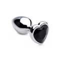 Bs black heart gem anal plug - small
