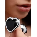 Bs black heart gem anal plug - small