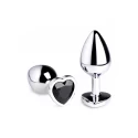 Bs black heart gem anal plug - medium