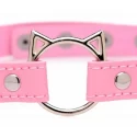 Kinky Kitty Ring Slim Choker - Pink