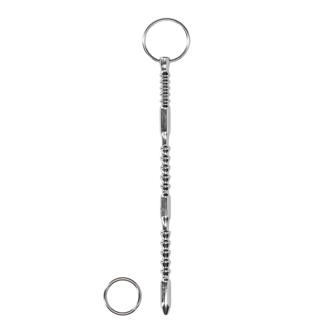 Urethral sounding - metal ribbed dilator with ring