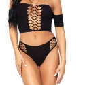 Opaque crop top and thong