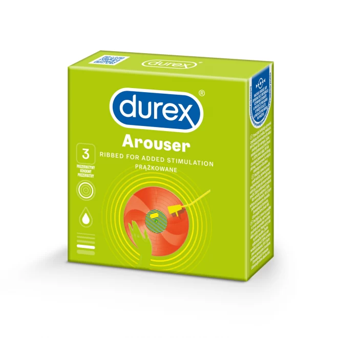 Prążkowane prezerwatywy nawilżane Durex Arouser 3 szt.