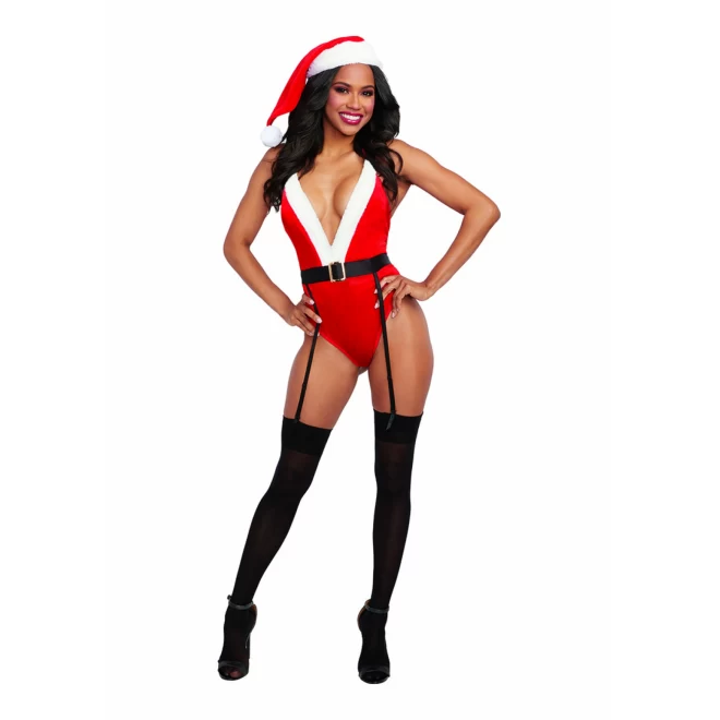 North pole hottie teddy and santa hat set