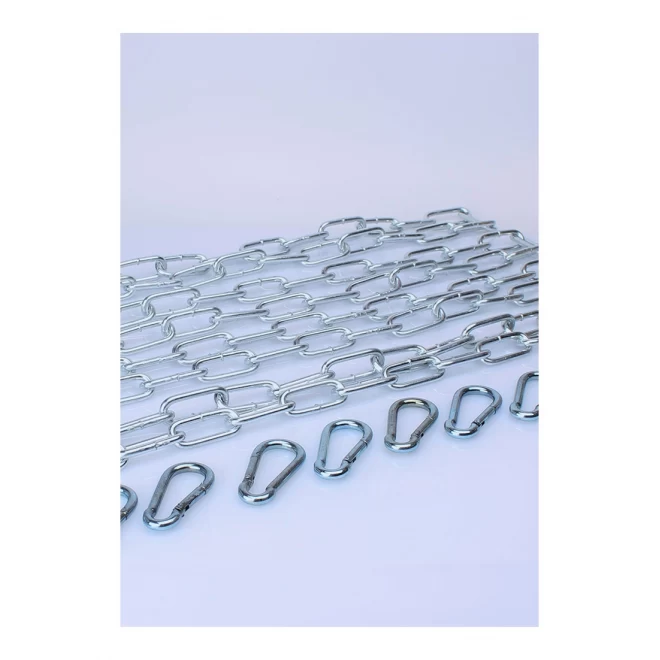 Kit 4 x 120 cm large link chain + 8 carabiners