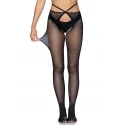 Strappy crotchless tights