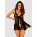 Marrbel babydoll i stringi czarny s/m