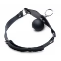 Leather super ball gag with eyelet