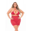 BLACK CHERRY 2PC SKIRT SET RED, PLUS SIZE