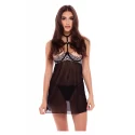 OUT FRONT LACE & MESH CHEMISE, M/L