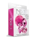 NIXIE METAL BUTT PLUG SET POM POM AND JEWEL INLAID PINK METALLIC