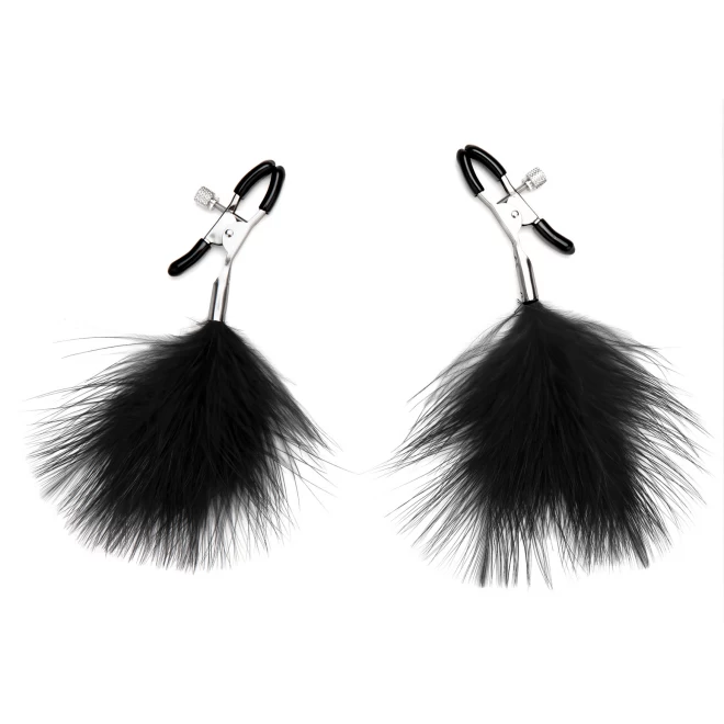 Lux fetish feather nipple clips