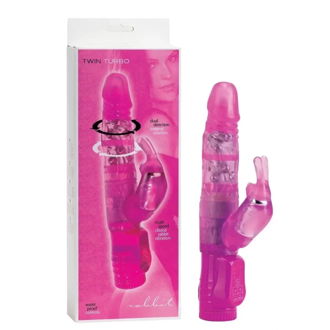 Wodoodporny żelowy wibrator Twin Turbo Rabbit