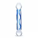 Glas - full tip textured glass dildo