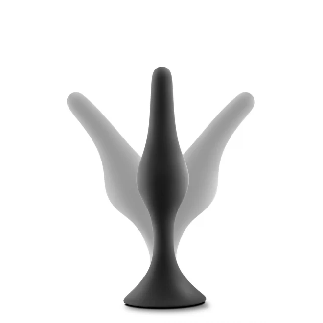 ANAL ADVENTURES PLATINUM SILICONE BEGINNER PLUG KIT BLACK