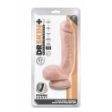 DR. SKIN PLUS 8 INCH THICK POSEABLE DILDO WITH SQUEEZABLE BALLS VANILLA